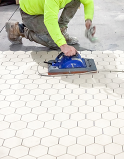 industrial tile flooring in plant