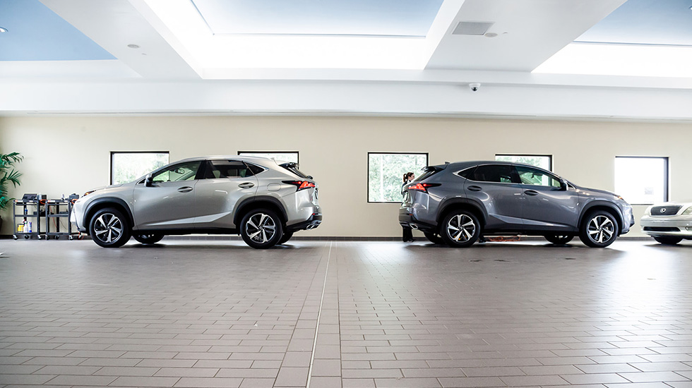  Service area flooring at Lexus auto dealership