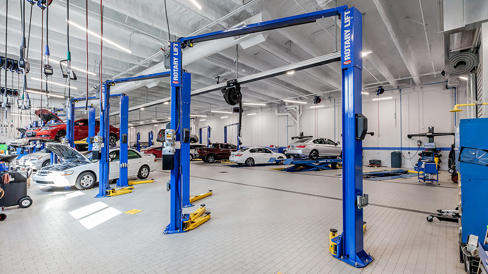 flooring at Honda auto dealership