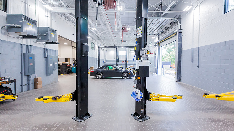 flooring at Jaguar auto dealership