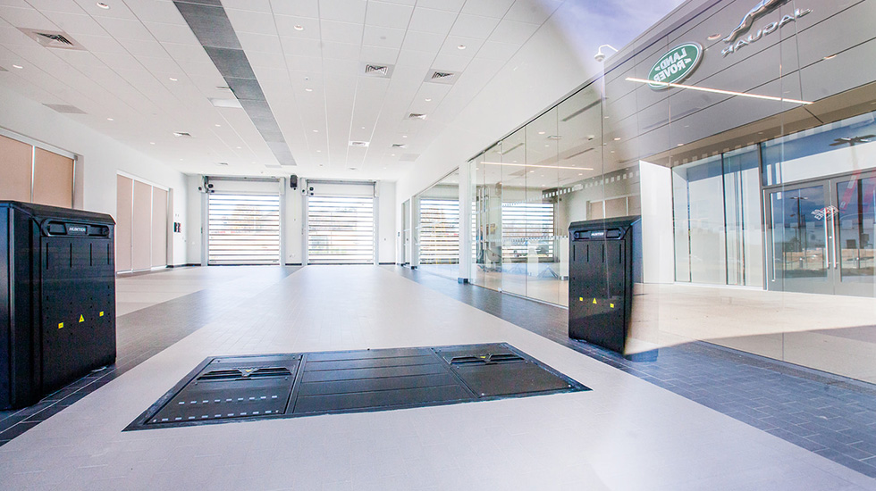 Service area flooring at Jaguar auto dealership