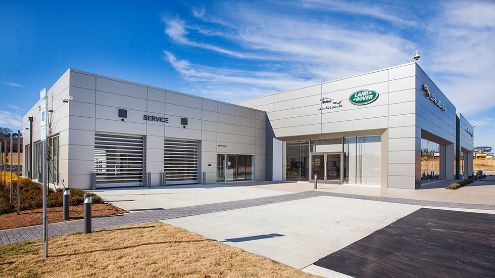 Service area flooring at Jaguar auto dealership