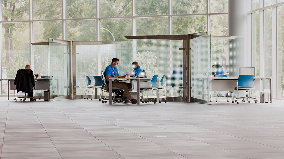 showroom flooring at Subaru auto dealership