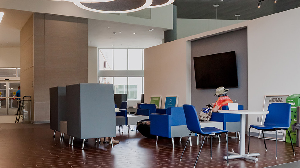 showroom flooring at Subaru auto dealership