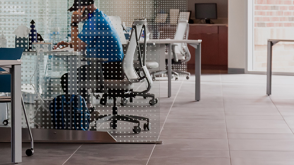 showroom flooring at Subaru auto dealership