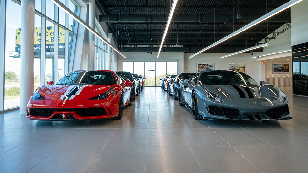 flooring at ferrari auto dealership