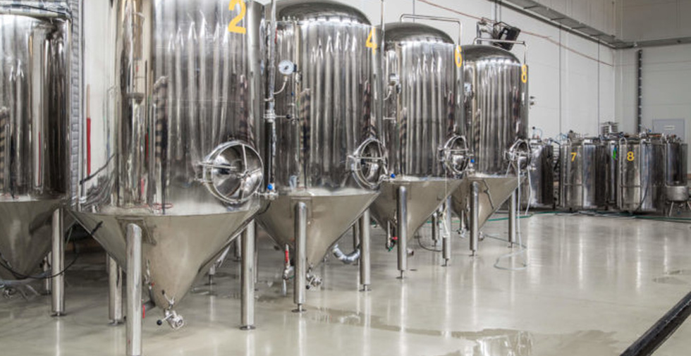 industrial epoxy flooring at a brewery