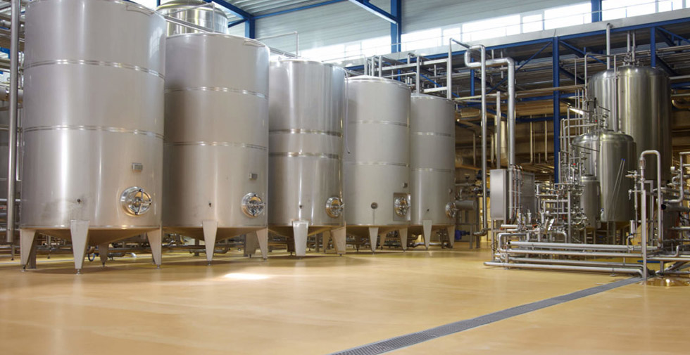 industrial epoxy flooring at a brewery