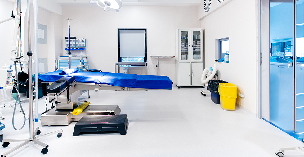 industrial epoxy flooring at a hospital 