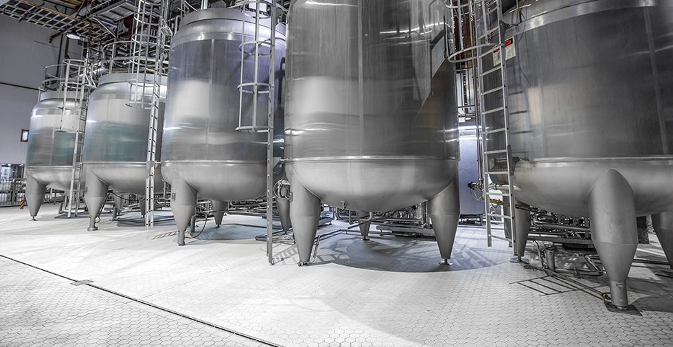 industrial tile flooring at a brewery