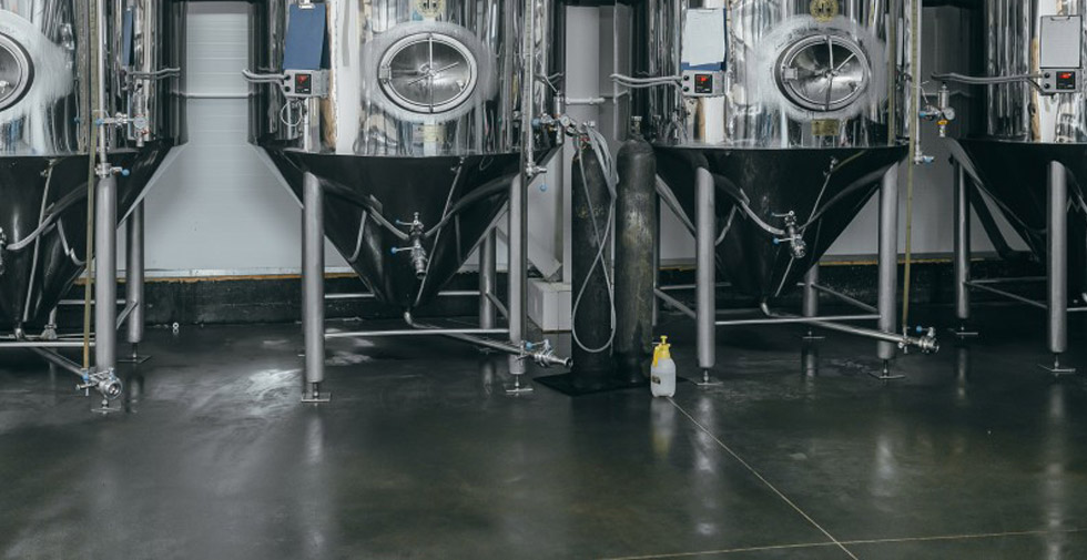 industrial concrete flooring in brewery