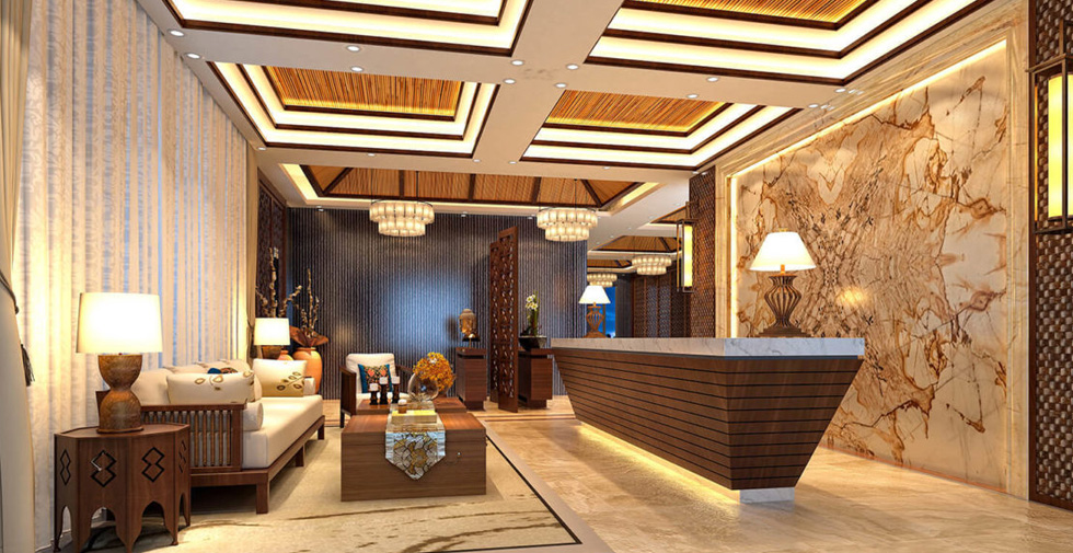 natural stone commercial flooring in lobby