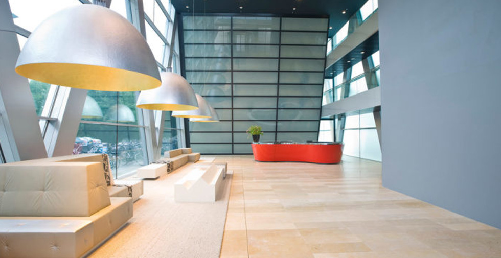 natural stone commercial flooring in lobby