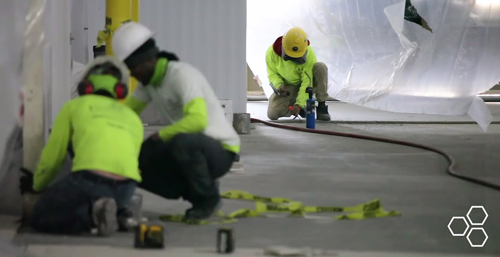 commercial flooring tile installation