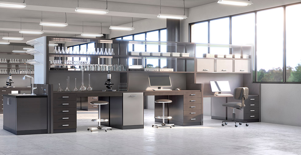 commerical tile flooring in laboratory