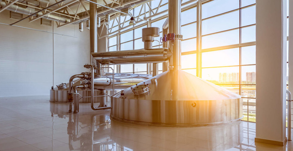 commerical tile flooring in brewery