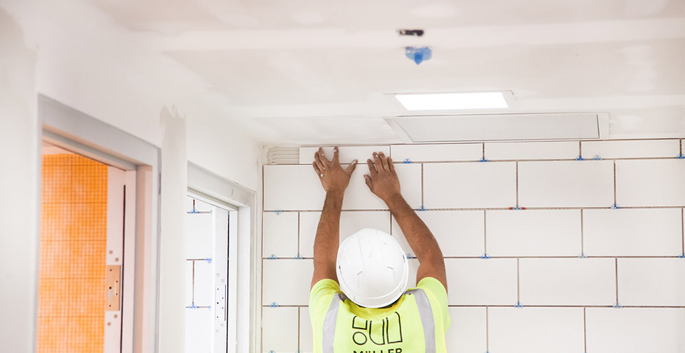 commercial tile flooring in office space