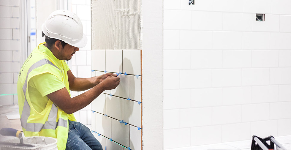 commercial tile flooring in office space