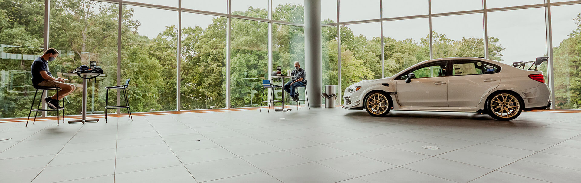 auto dealership flooring showroom