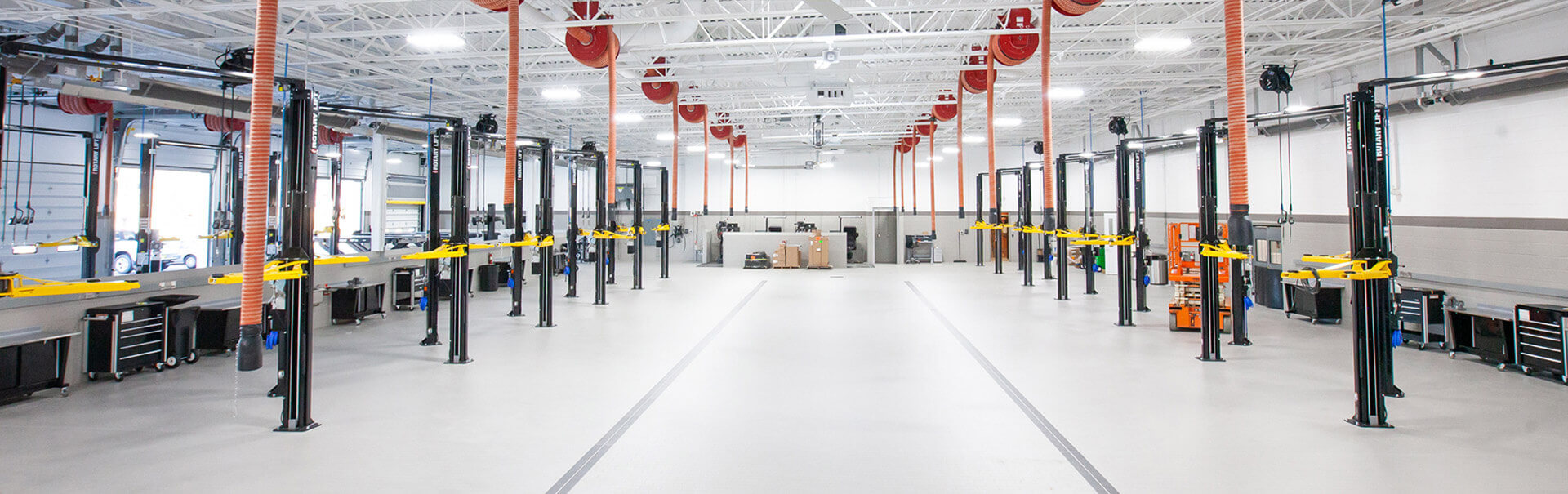 service area flooring at car dealership