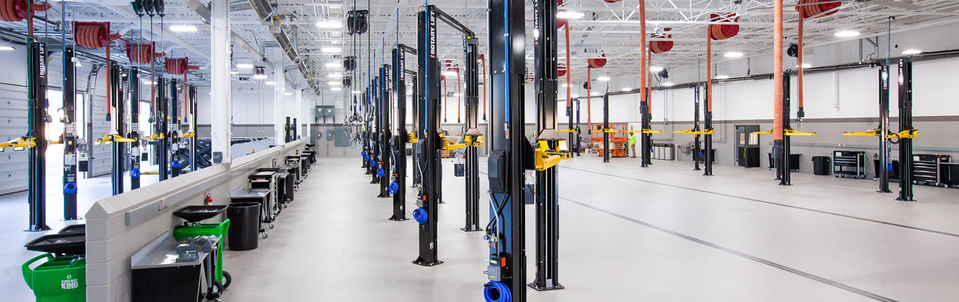 service area flooring at car dealership