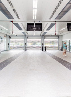 auto service department vibrated flooring systems