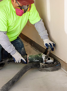 floor grinding in service department auto service