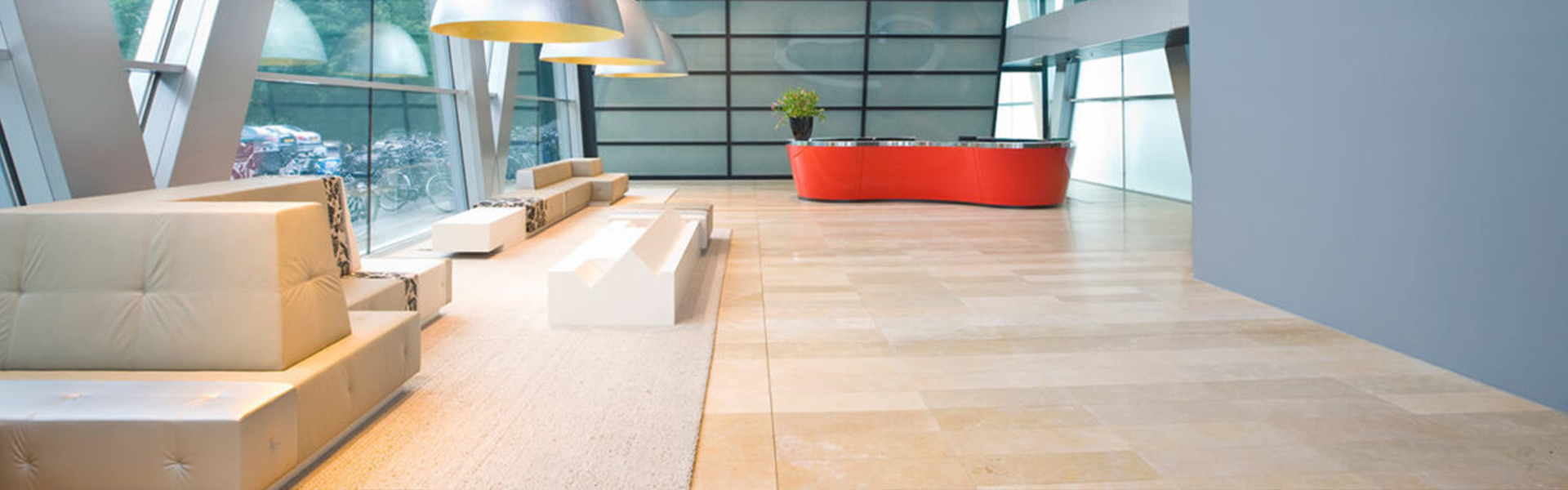 commercial tile flooring in lobby
