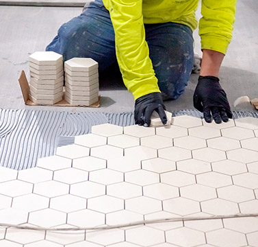 instalation of vitrified tile at dairy plant.