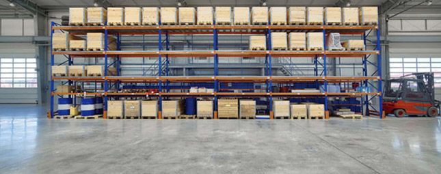 concrete flooring in warehouse